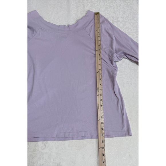 Venezia Top Size 18‎ 20 Women's Lavender Rose Print 3/4 Sleeve Round Neck Casual - Picture 4 of 7